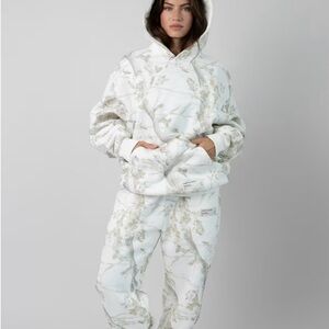 Dairy Boy White and Gray Camouflage Hoodie and Joggers Set